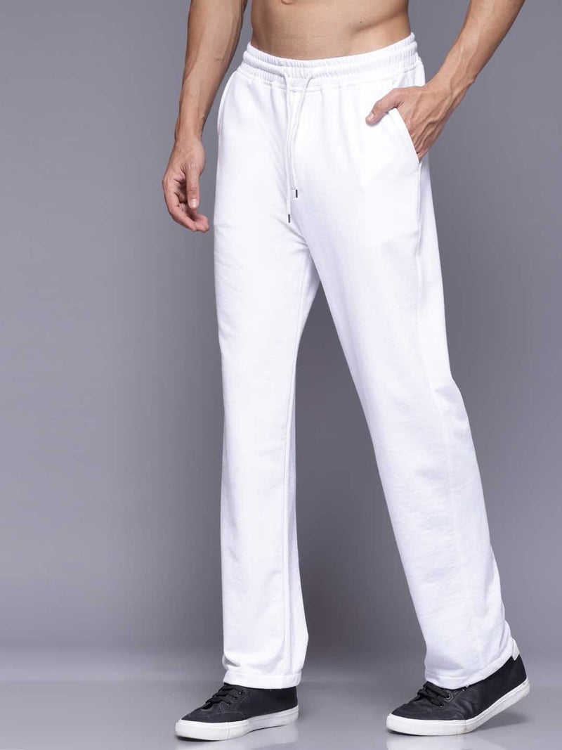 فلاينوف بنطلون رياضي رجالي أبيض سادة بستايل كوري فضفاض - Image 2